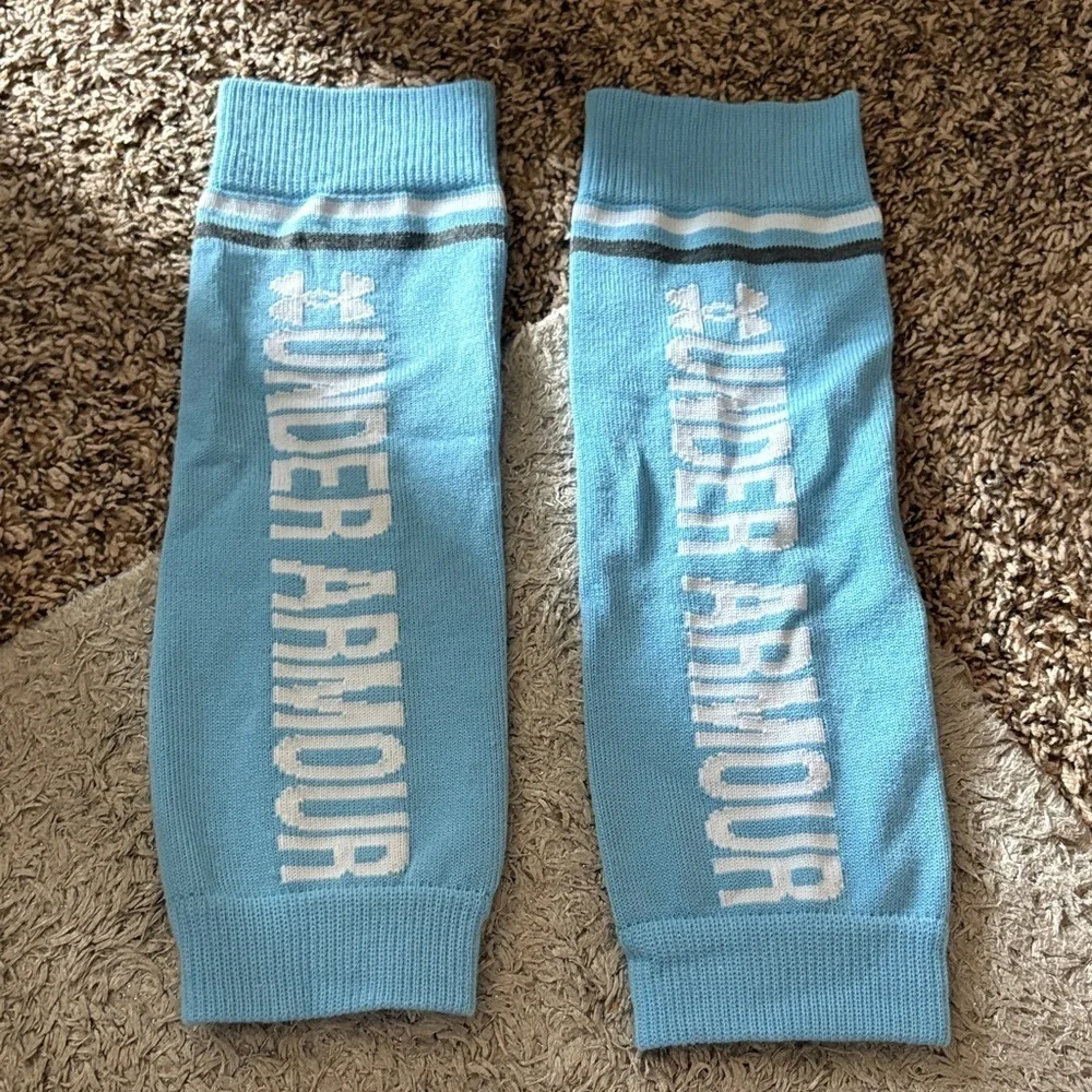 Unisex Under Armour Light Blue & White Leg Warmers